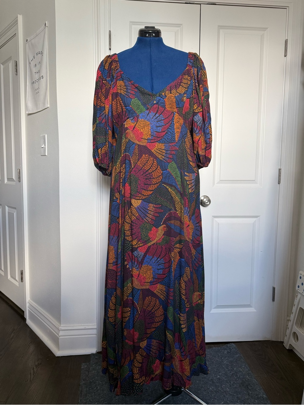 FARM Rio Bold Tropical-Print Maxi Dress in Blue, Red, Green - Picture 3 of 5